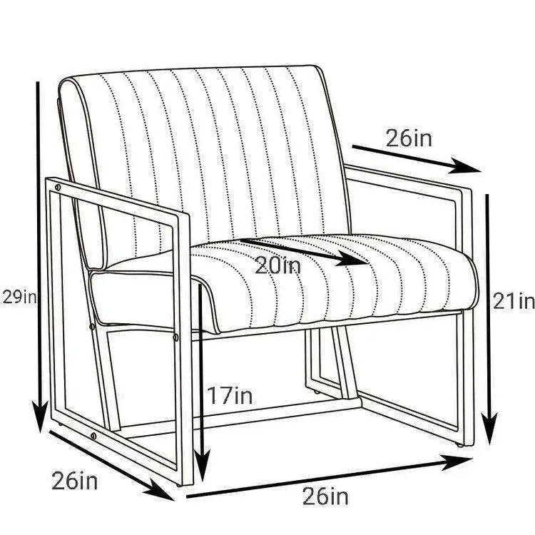 Sillón moderno con patas de acero
