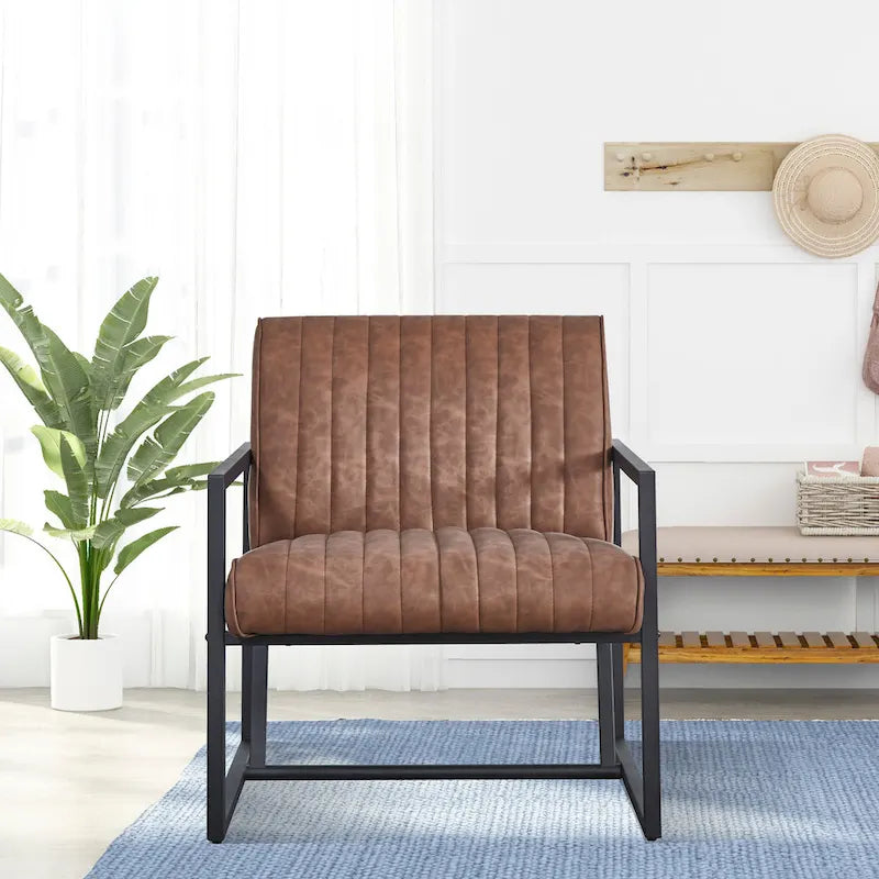 Sillón moderno con patas de acero