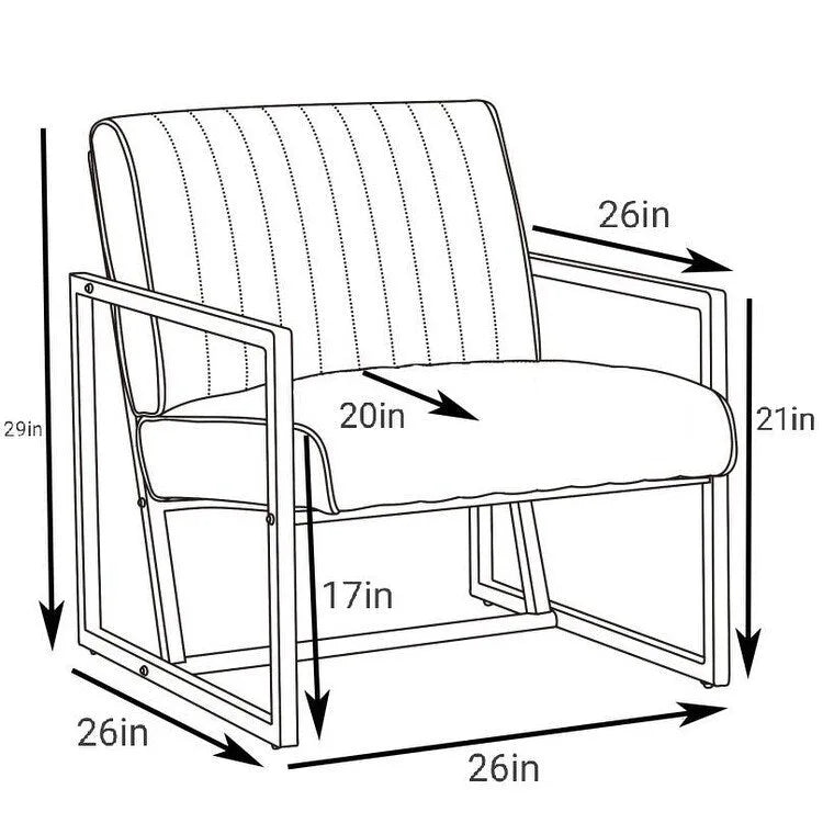 Sillón moderno con patas de acero