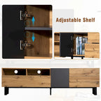 Mueble para TV de 70.9" con almacenamiento y puertas abatibles para televisores de hasta 80"