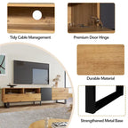 Mueble para TV de 70.9" con almacenamiento y puertas abatibles para televisores de hasta 80"