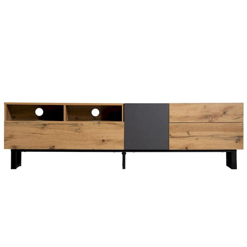 Mueble para TV de 70.9" con almacenamiento y puertas abatibles para televisores de hasta 80"