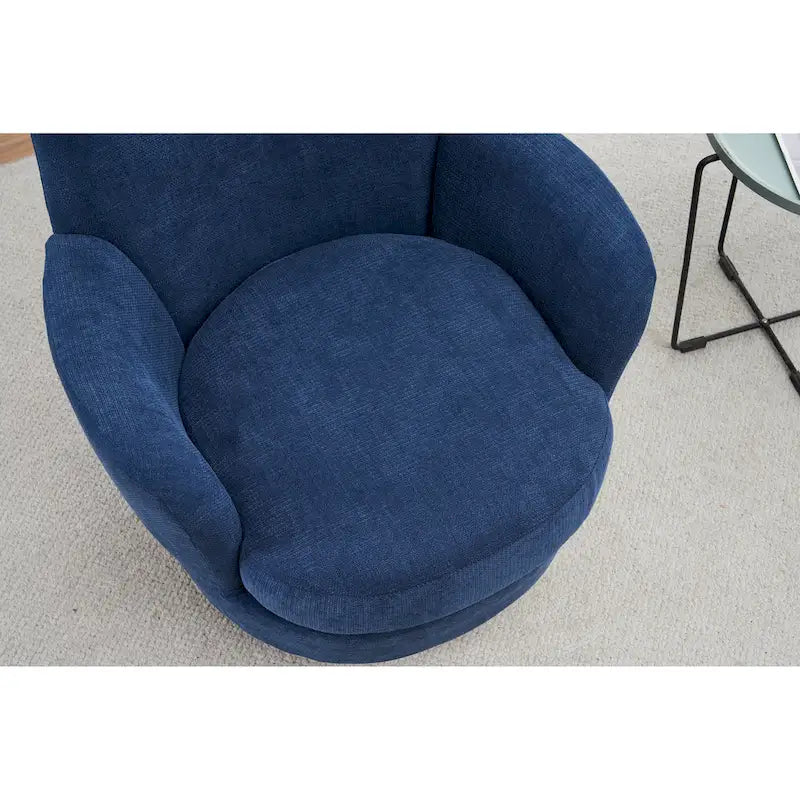Sillón giratorio tapizado con base de acero inoxidable