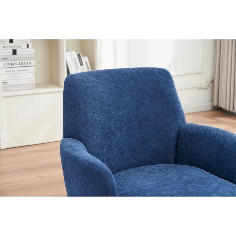 Sillón giratorio tapizado con base de acero inoxidable