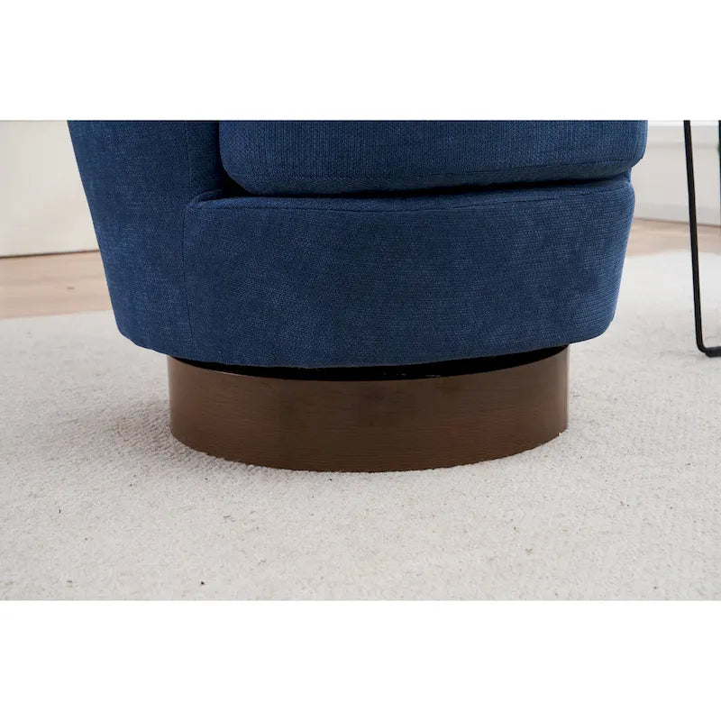 Sillón giratorio tapizado con base de acero inoxidable