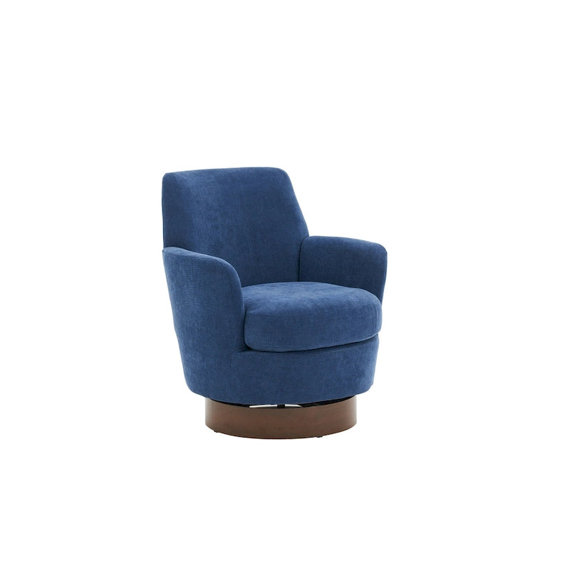 Sillón giratorio tapizado con base de acero inoxidable