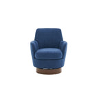 Sillón giratorio tapizado con base de acero inoxidable