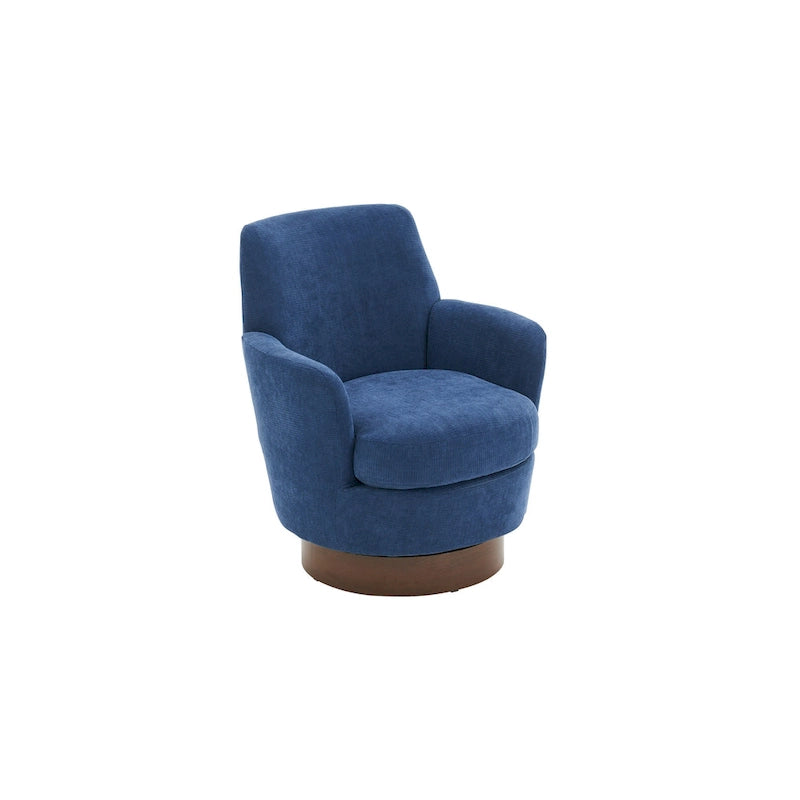 Sillón giratorio tapizado con base de acero inoxidable