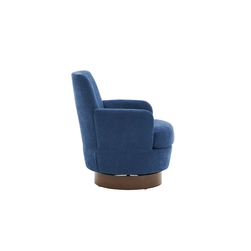 Sillón giratorio tapizado con base de acero inoxidable