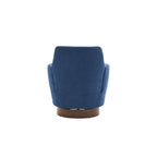 Sillón giratorio tapizado con base de acero inoxidable