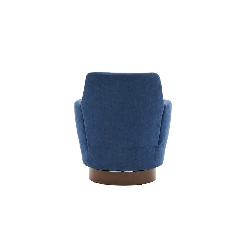 Sillón giratorio tapizado con base de acero inoxidable