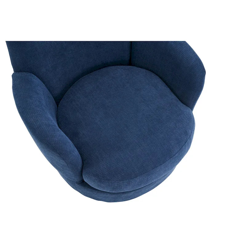 Sillón giratorio tapizado con base de acero inoxidable