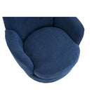Sillón giratorio tapizado con base de acero inoxidable