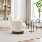 Sillón giratorio tapizado con base de acero inoxidable