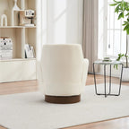 Sillón giratorio tapizado con base de acero inoxidable
