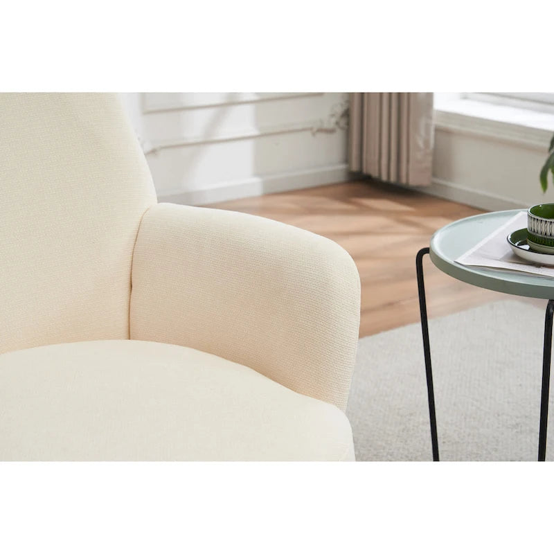 Sillón giratorio tapizado con base de acero inoxidable