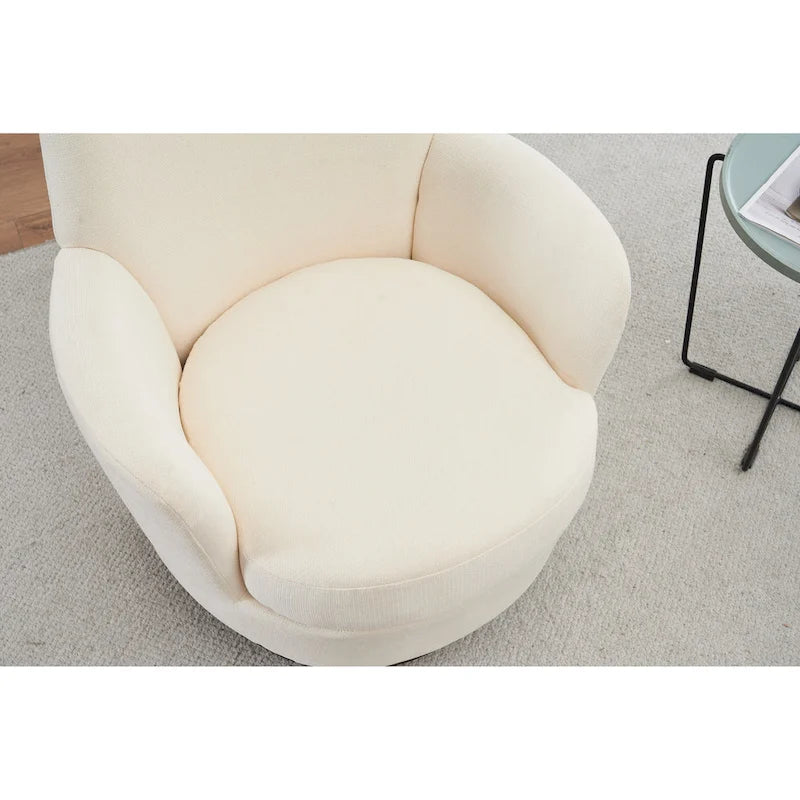 Sillón giratorio tapizado con base de acero inoxidable