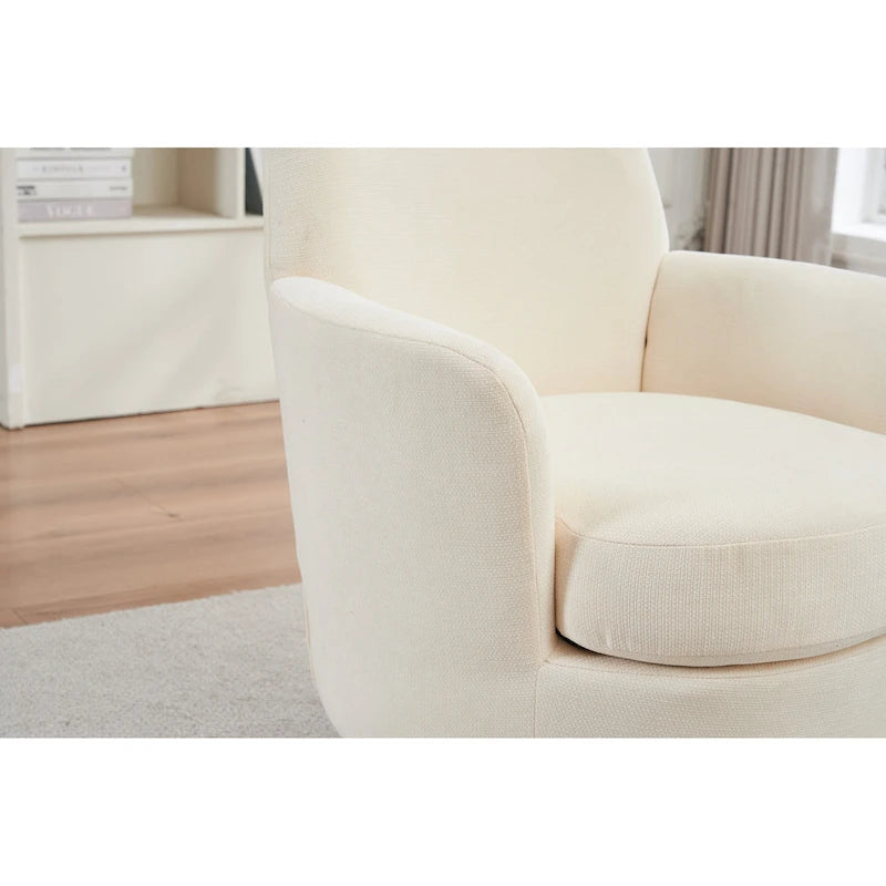 Sillón giratorio tapizado con base de acero inoxidable