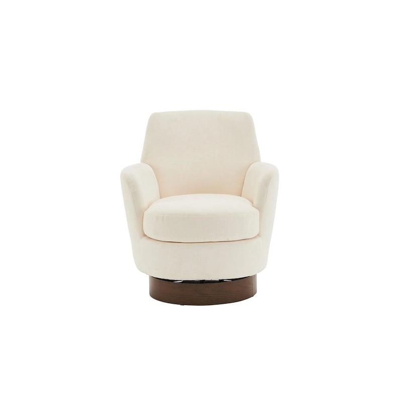 Sillón giratorio tapizado con base de acero inoxidable