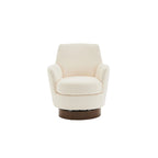 Sillón giratorio tapizado con base de acero inoxidable
