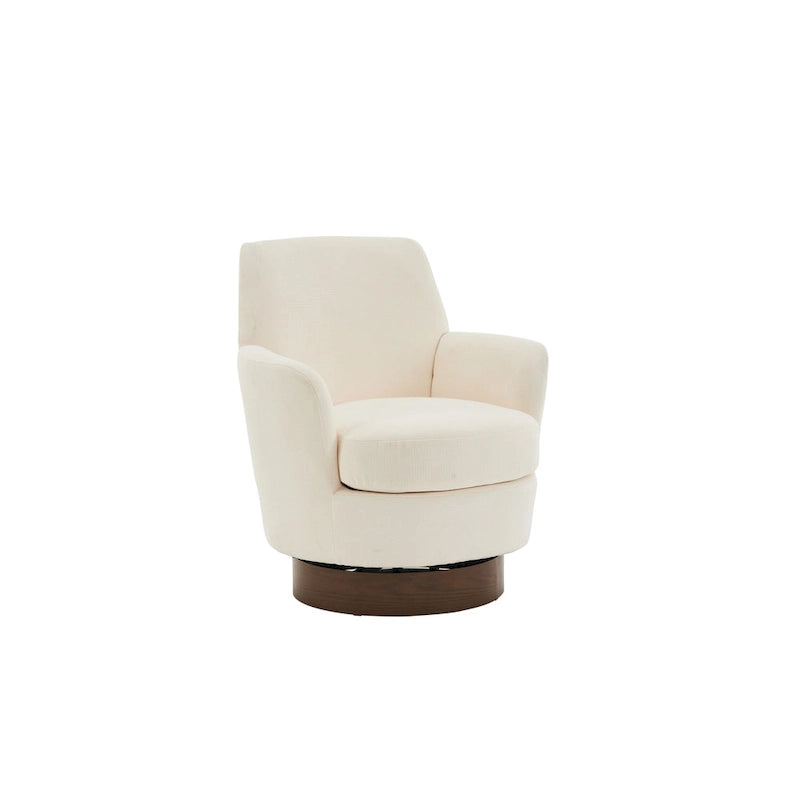 Sillón giratorio tapizado con base de acero inoxidable