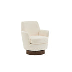 Sillón giratorio tapizado con base de acero inoxidable