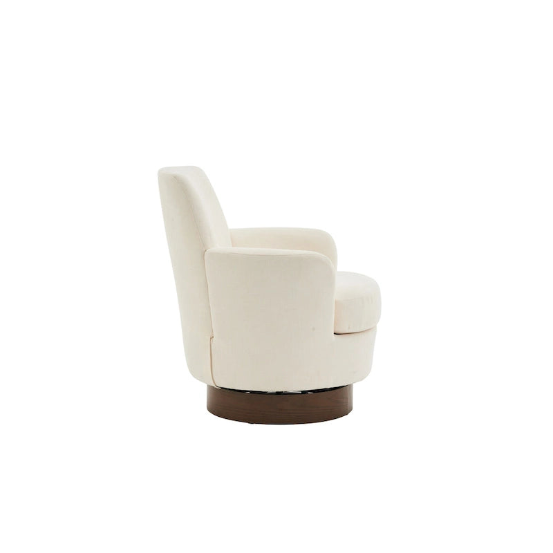 Sillón giratorio tapizado con base de acero inoxidable