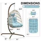 Sillón Colgante Huevo con Soporte – Columpio de Mimbre para Interiores y Exteriores