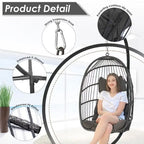 Sillón Colgante Huevo con Soporte – Columpio de Mimbre para Interiores y Exteriores