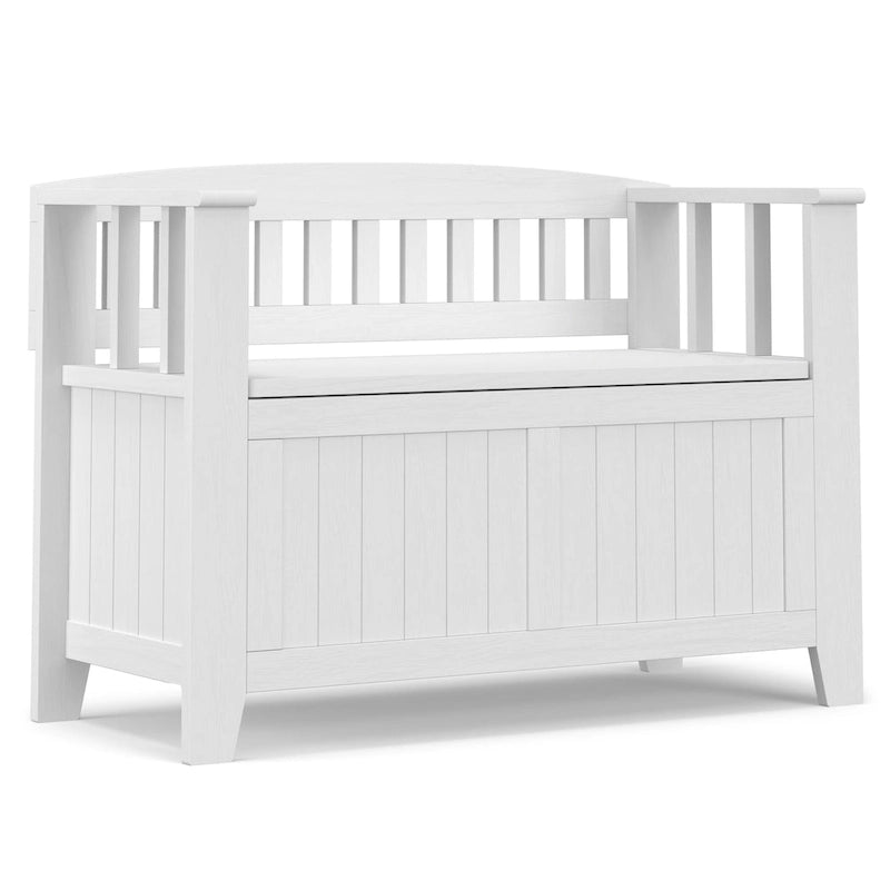 Banco de almacenamiento pequeño para recibidor con tapa abatible - Madera de pino maciza