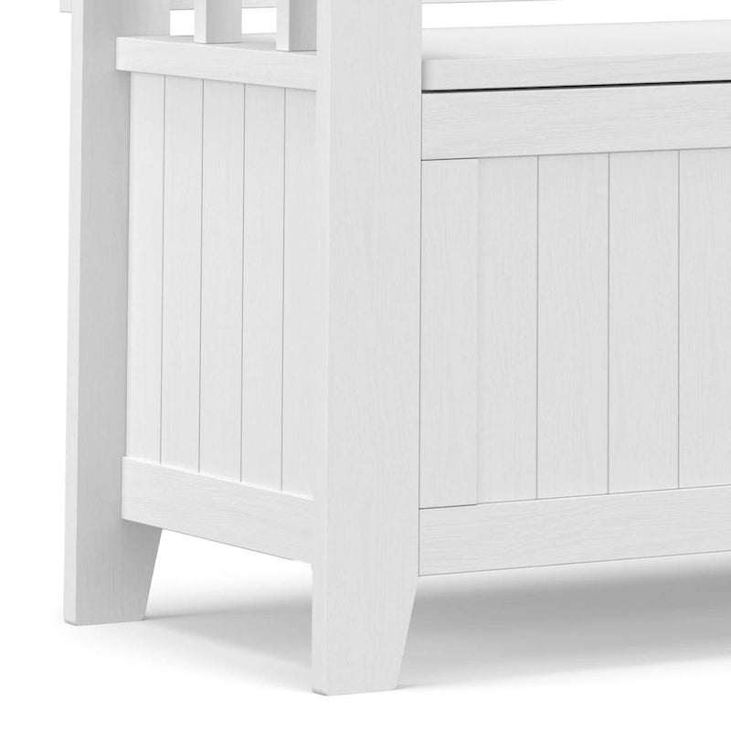 Banco de almacenamiento pequeño para recibidor con tapa abatible - Madera de pino maciza