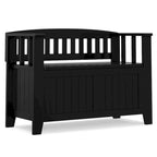 Banco de almacenamiento pequeño para recibidor con tapa abatible - Madera de pino maciza