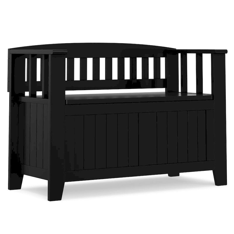 Banco de almacenamiento pequeño para recibidor con tapa abatible - Madera de pino maciza