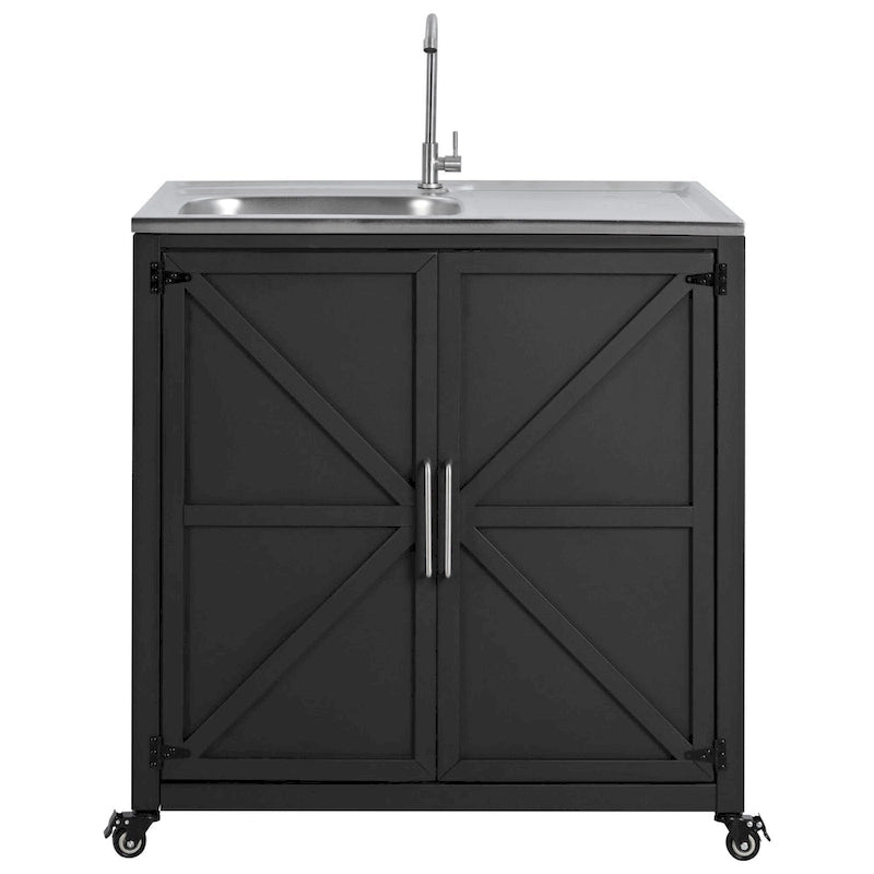 Fregadero móvil de cocina exterior con gabinete