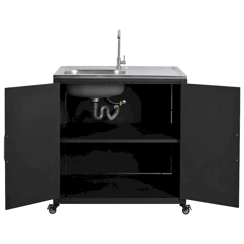 Fregadero móvil de cocina exterior con gabinete