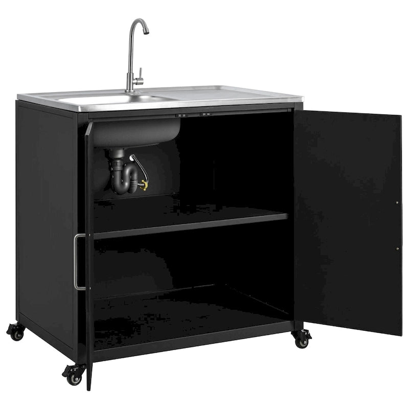 Fregadero móvil de cocina exterior con gabinete