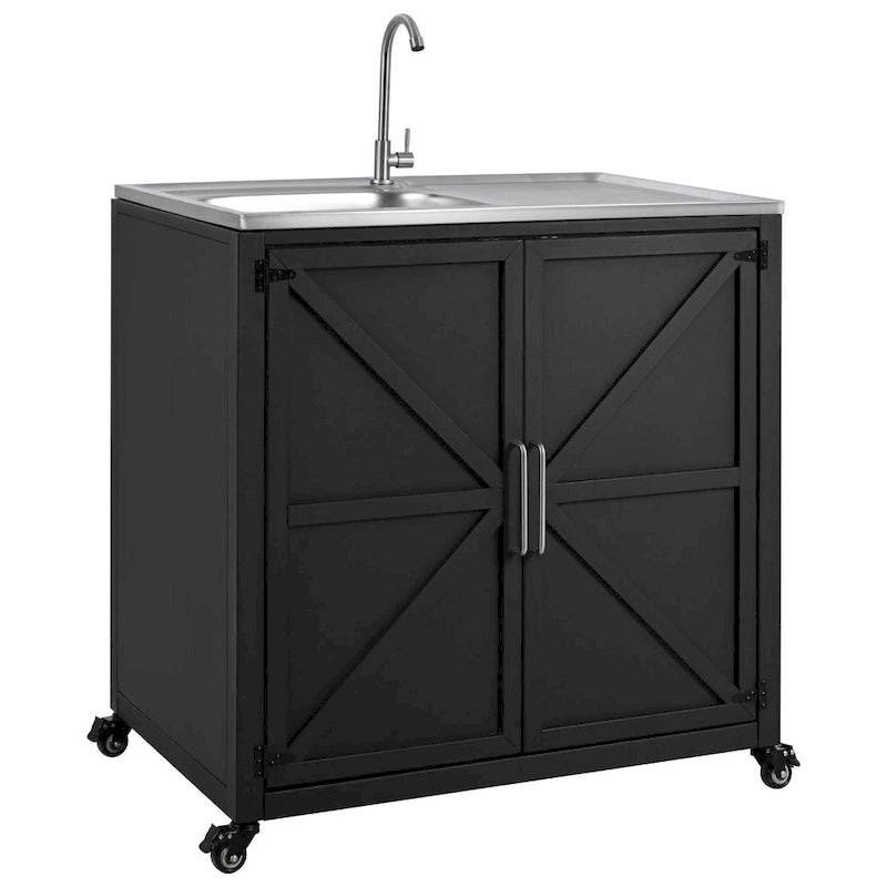 Fregadero móvil de cocina exterior con gabinete