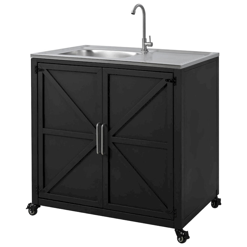 Fregadero móvil de cocina exterior con gabinete