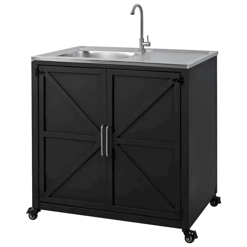 Fregadero móvil de cocina exterior con gabinete