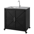 Fregadero móvil de cocina exterior con gabinete