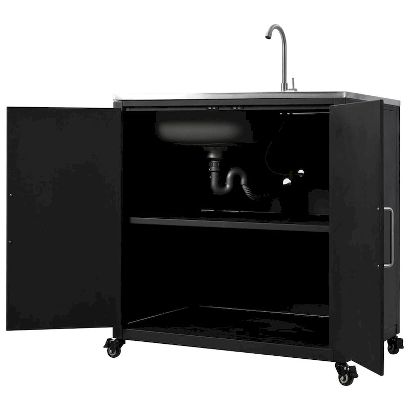 Fregadero móvil de cocina exterior con gabinete