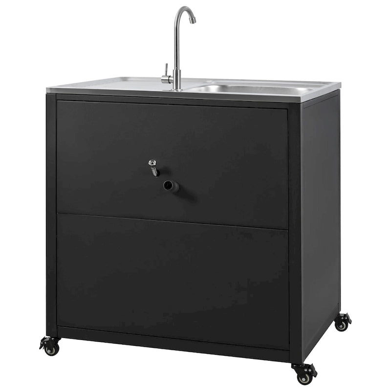 Fregadero móvil de cocina exterior con gabinete