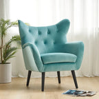 Sillón de orejas tapizado de mediados de siglo