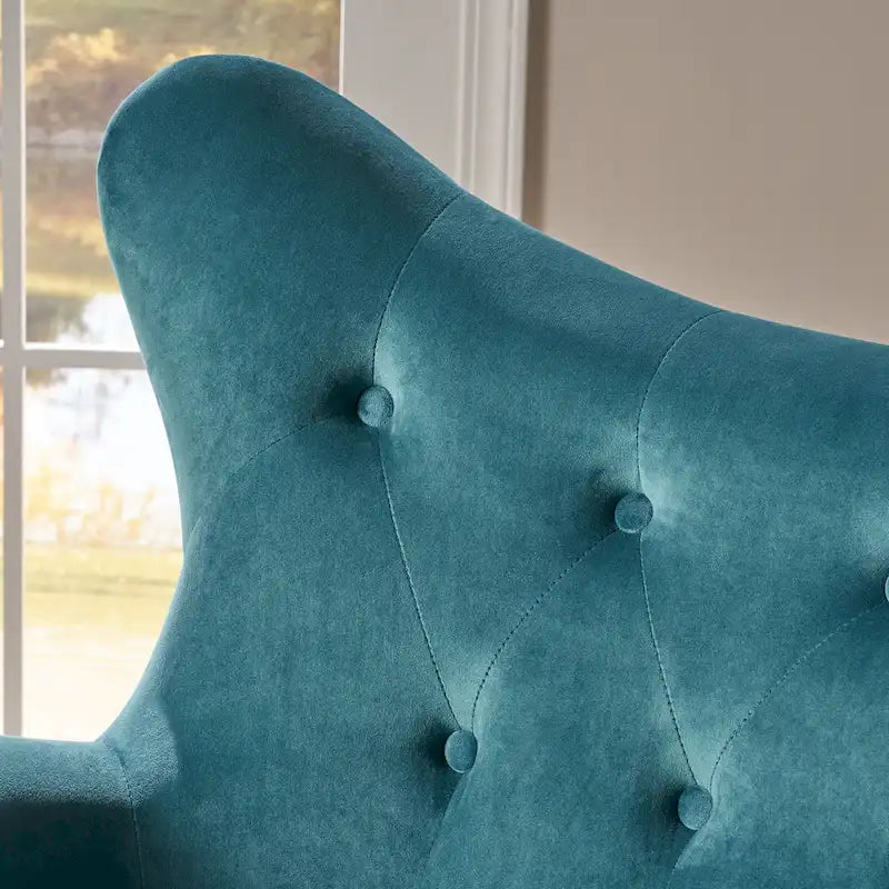 Sillón de orejas tapizado de mediados de siglo