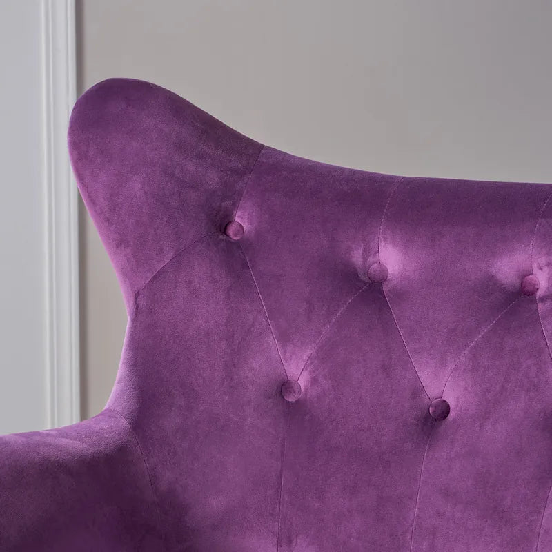 Sillón de orejas tapizado de mediados de siglo