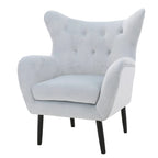Sillón de orejas tapizado de mediados de siglo