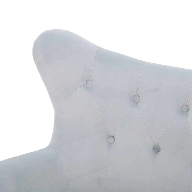 Sillón de orejas tapizado de mediados de siglo