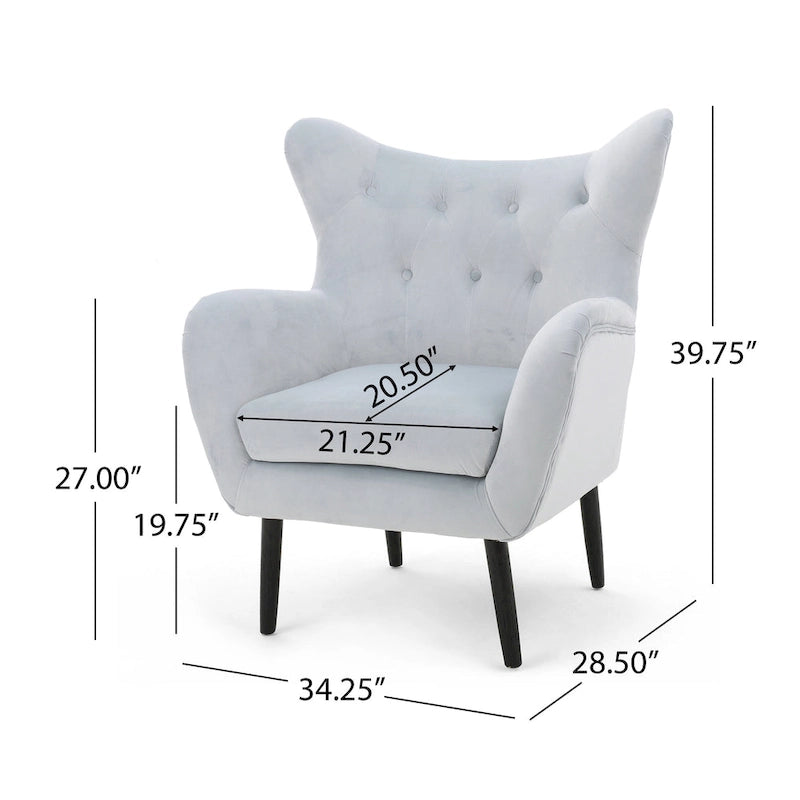 Sillón de orejas tapizado de mediados de siglo