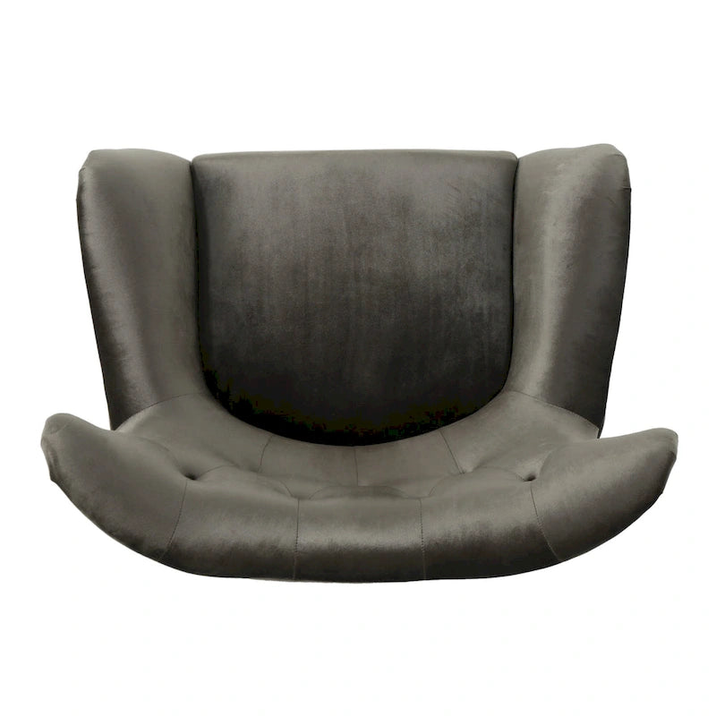 Sillón de orejas tapizado de mediados de siglo