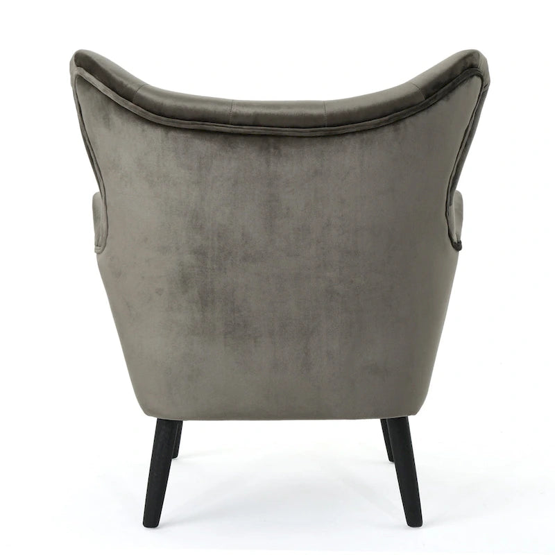 Sillón de orejas tapizado de mediados de siglo